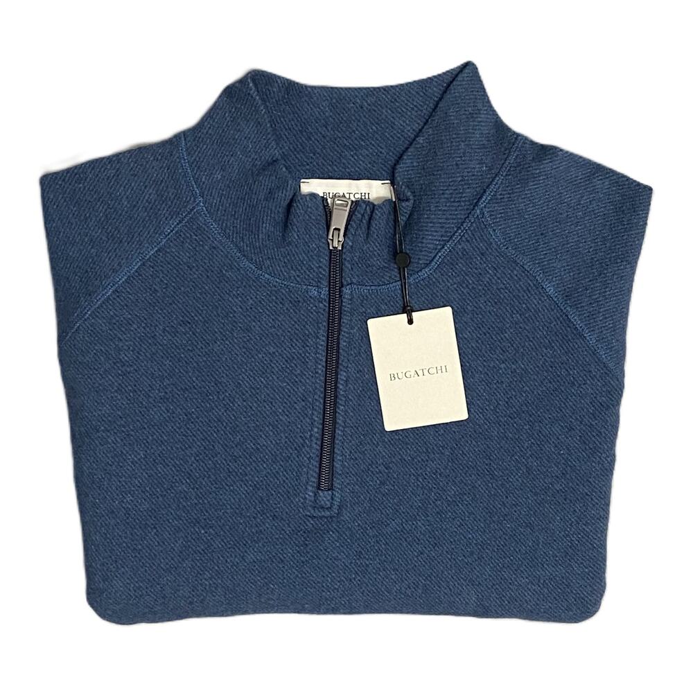 Bugatchi 1/4-Zip Pullover Men's XXL Mock Neck Stretch Fabric Navy Blue NEW